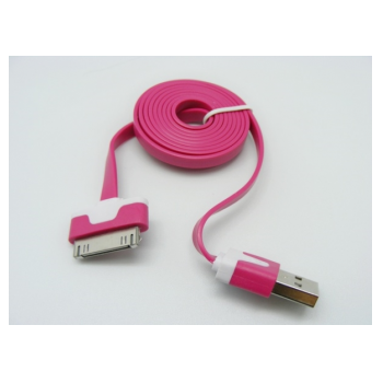 usb kabel iphone 4 flat hot pink 3m.-data-kabel-iphone-flat-3m-hot-pink-58124.png